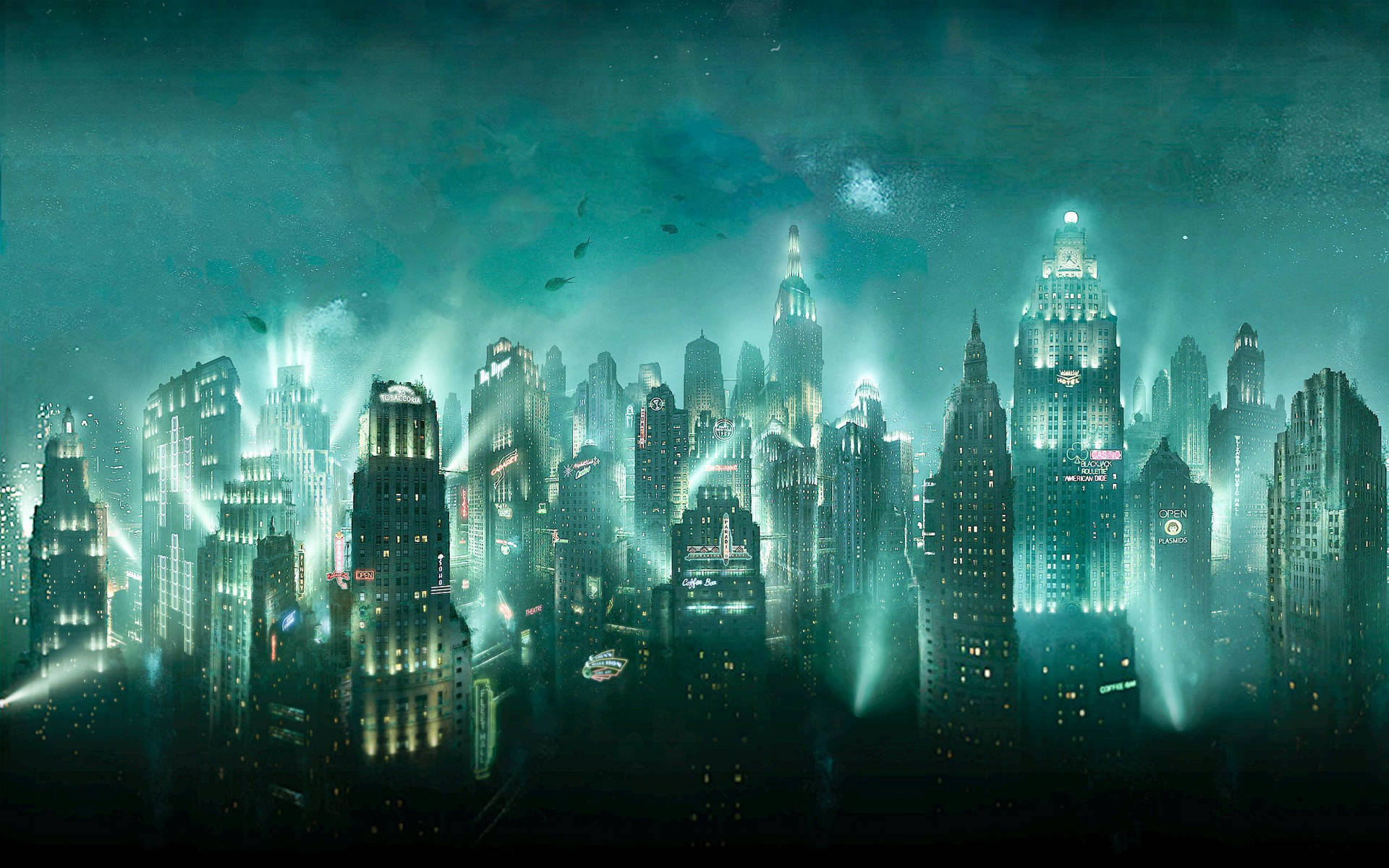 Bioshock Rapture City Lights Background