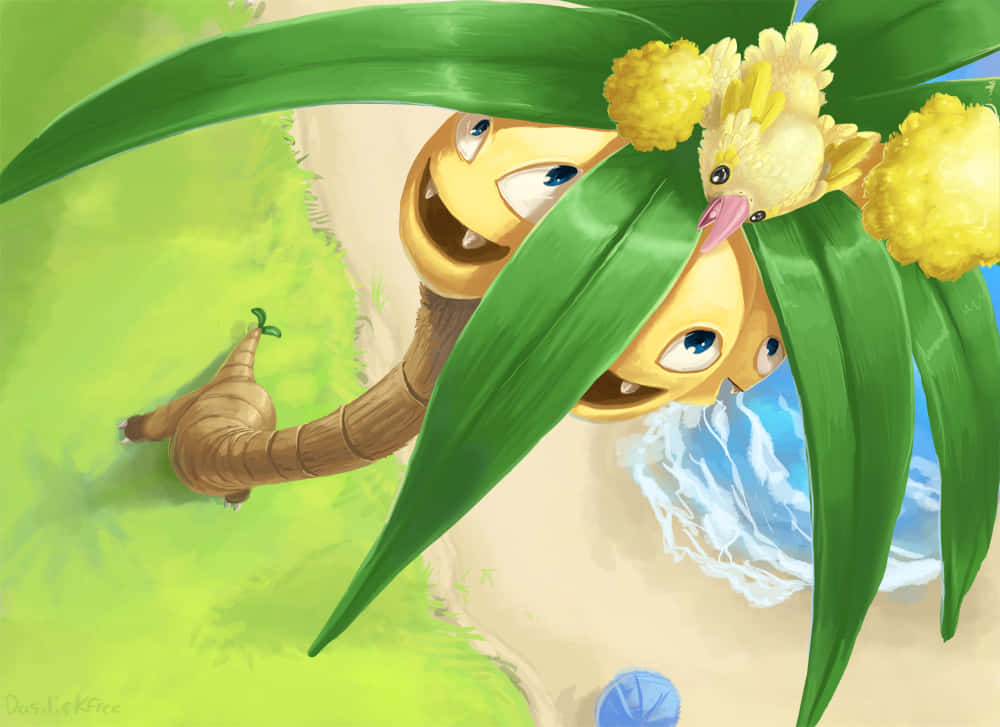 Bird On Top Of Exeggutor Background