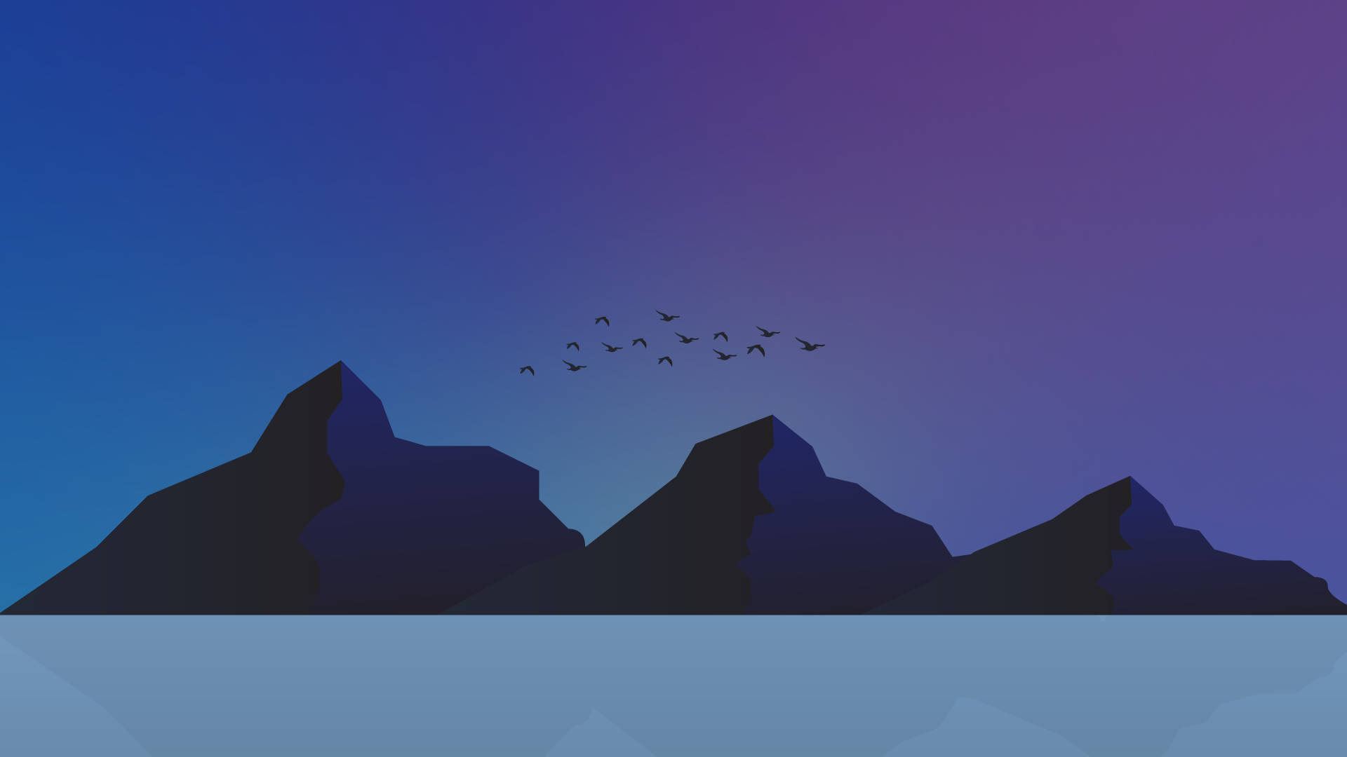 Birds And Mountain Minimalist Aesthetic Laptop