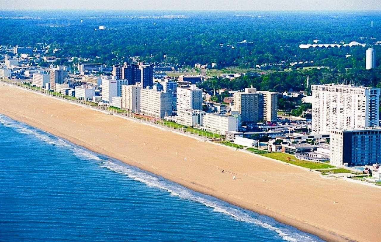 Bird’s-eye View Virginia Beach Cityscape Background