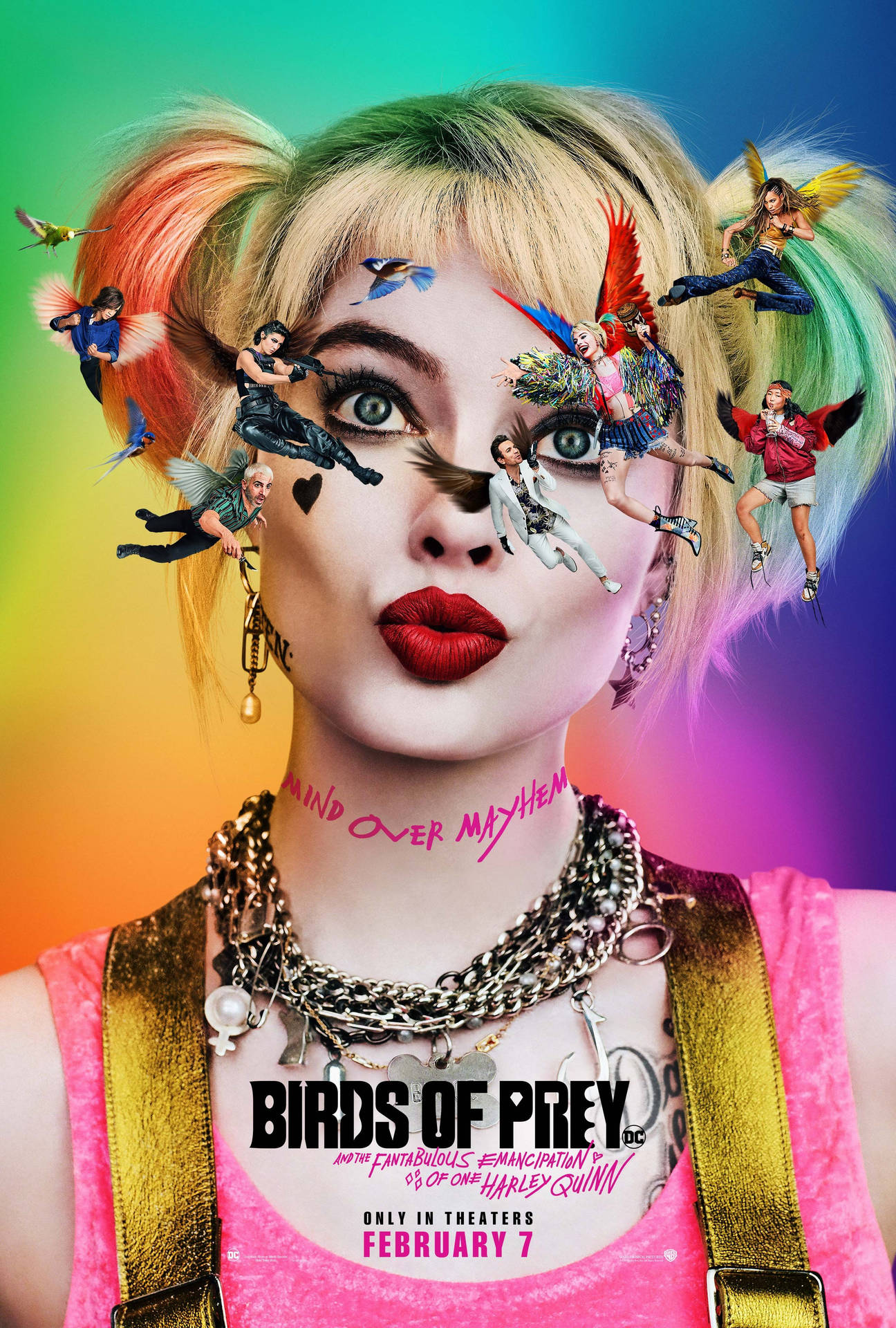 Birds Of Prey Colourful Movie Poster Background