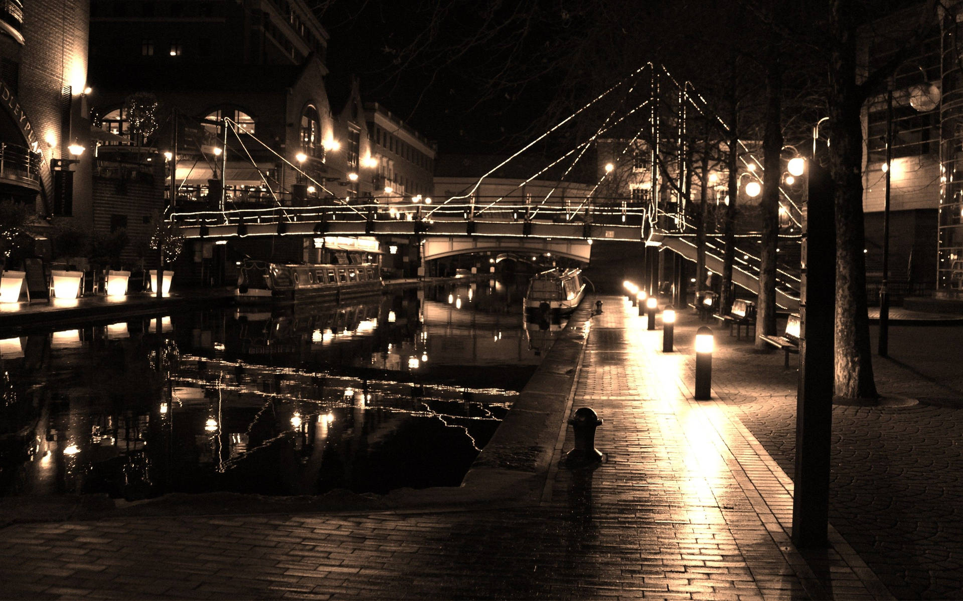 Birmingham City River At Night