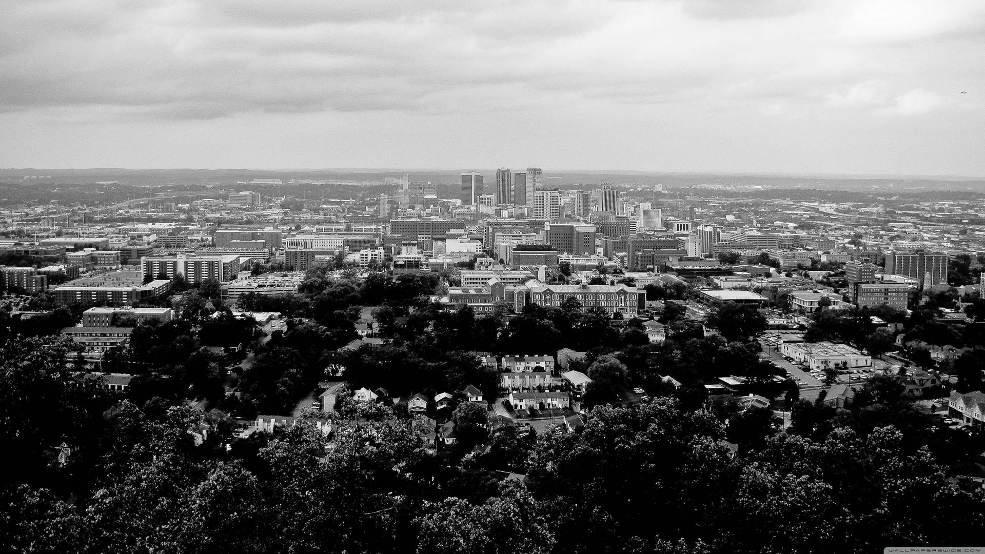 Birmingham In Black And White Background