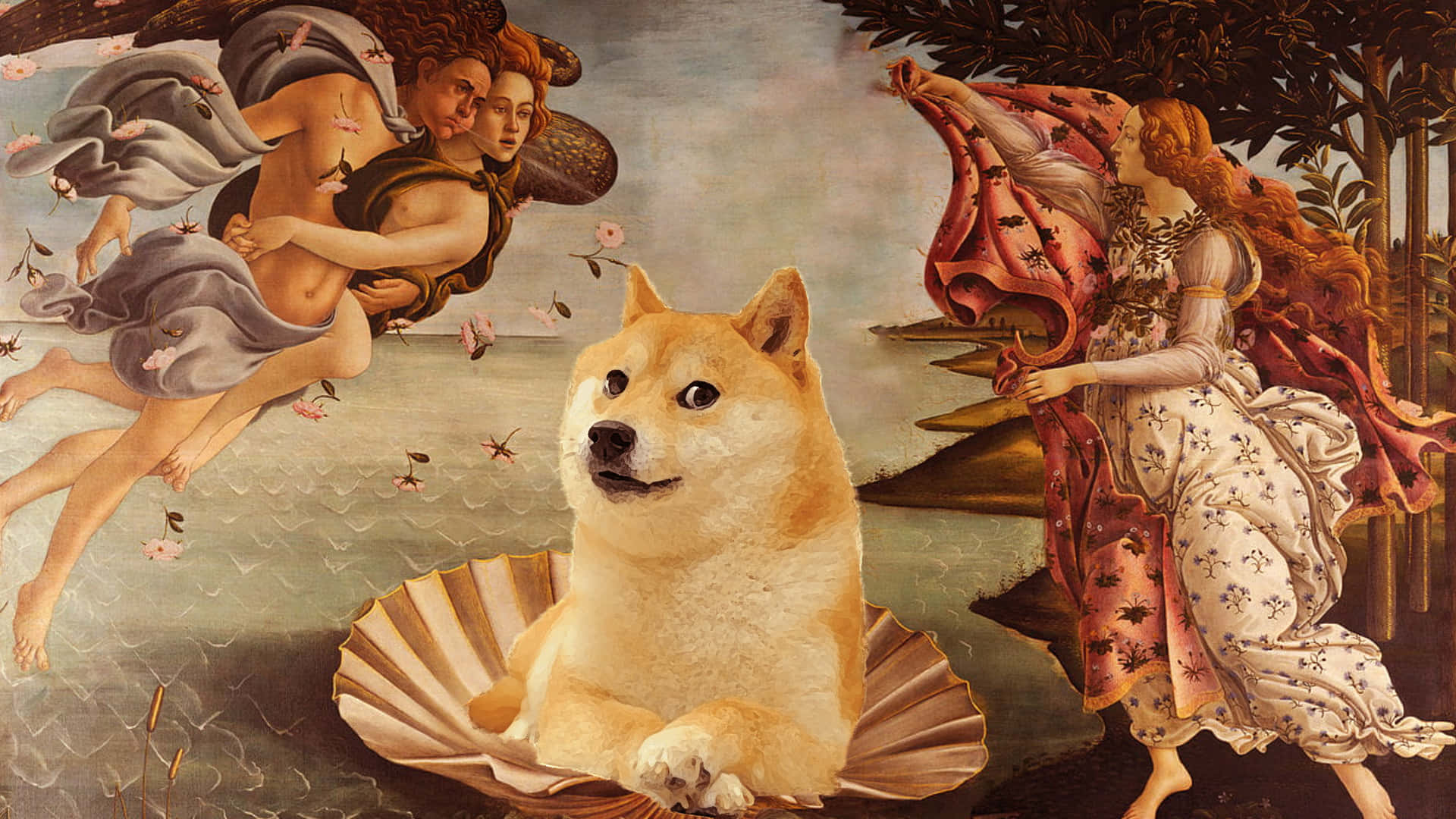 Birth Of Venus Doge Painting Background