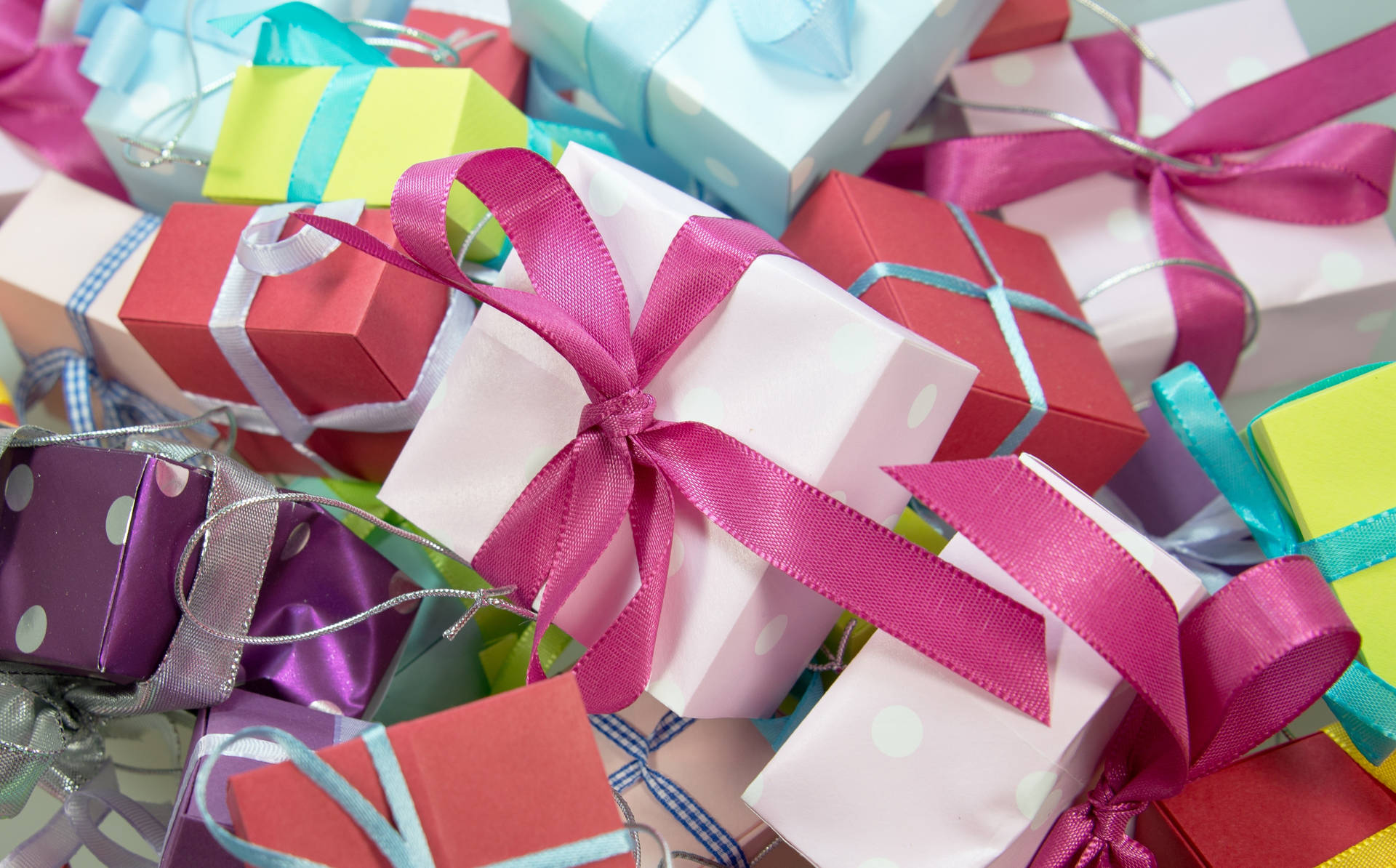 Birthday Assorted Colored Gifts Background