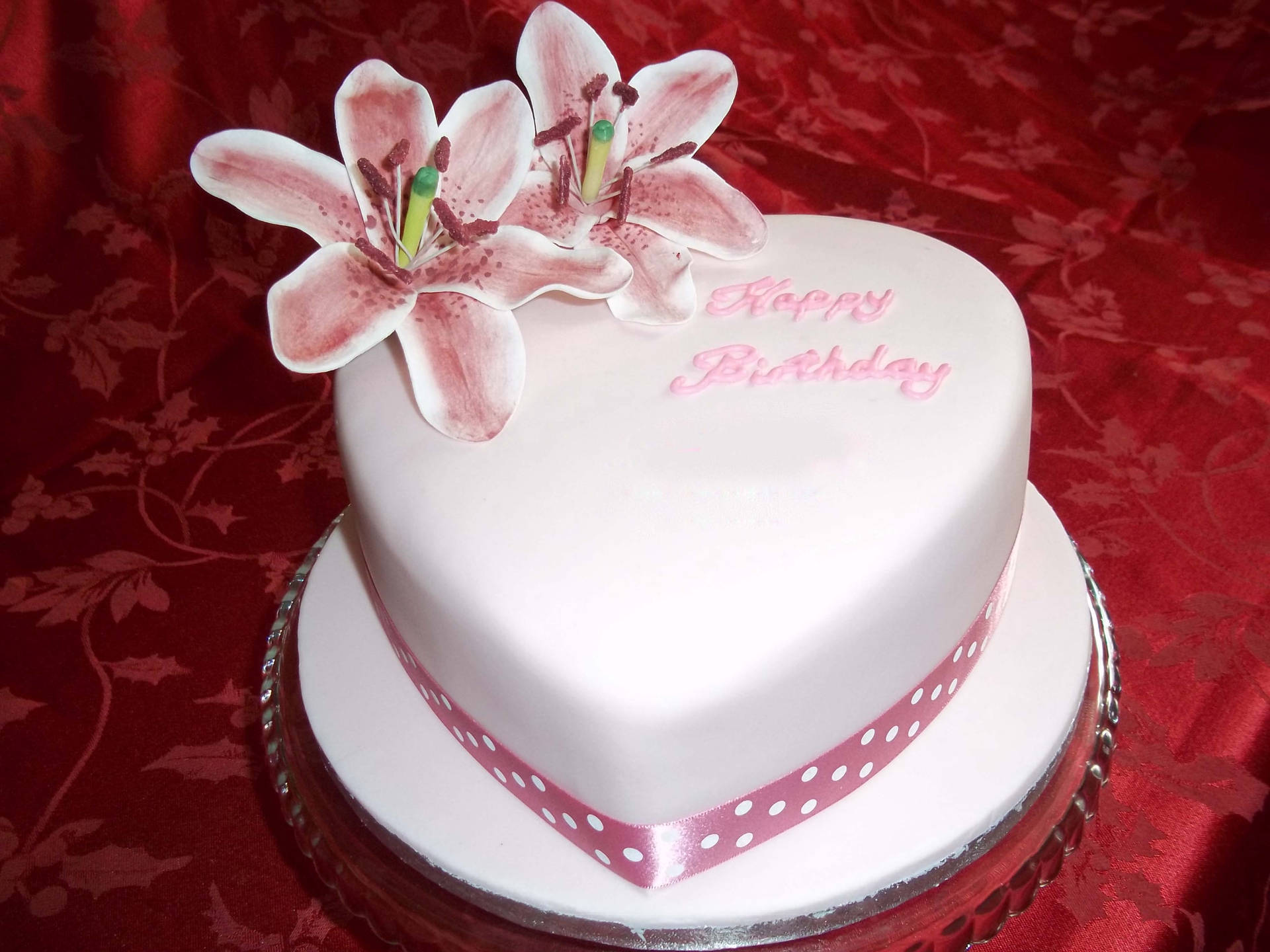 Birthday Cake In Fondant White Background