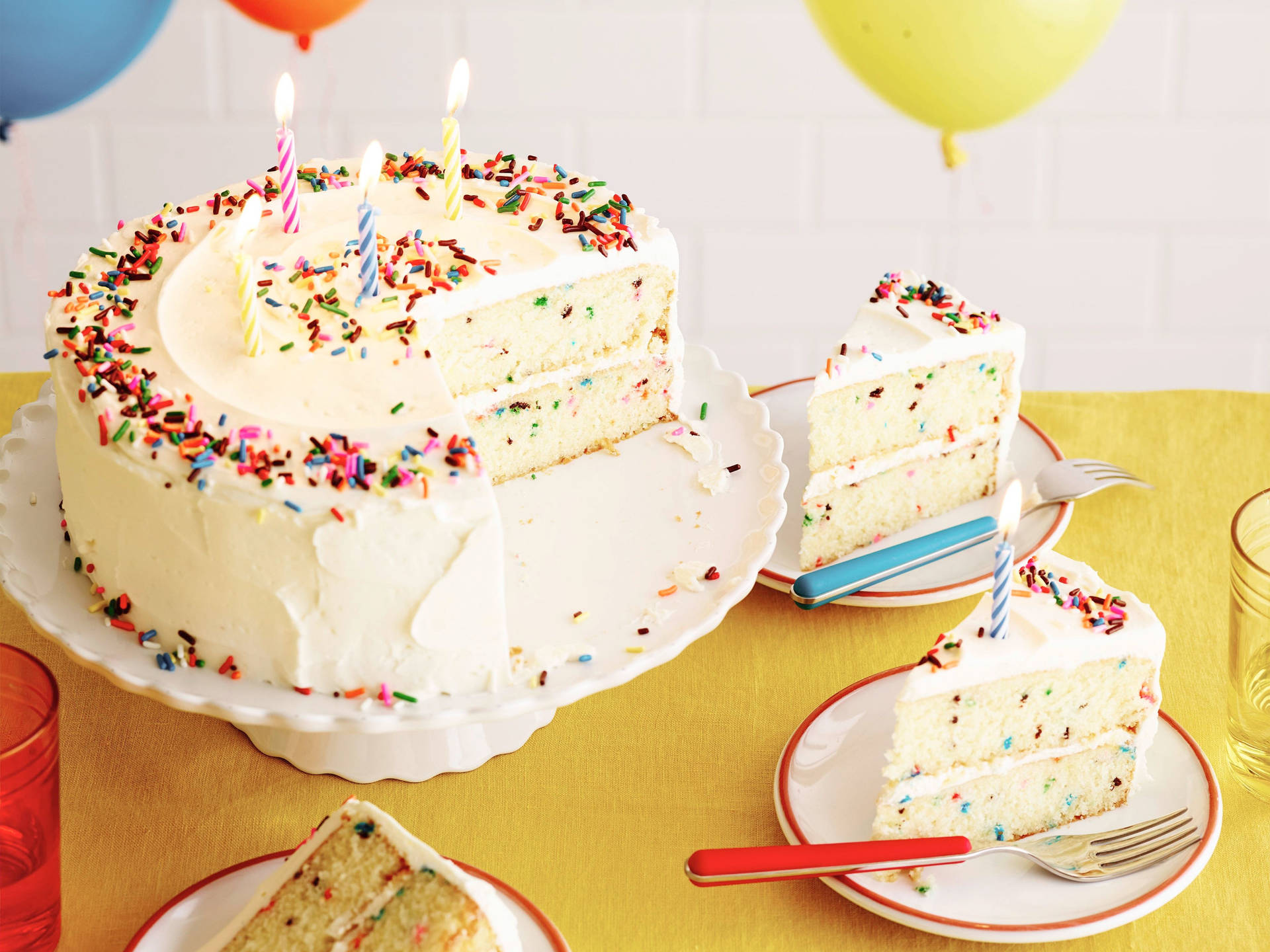 Birthday Cake Slices Background