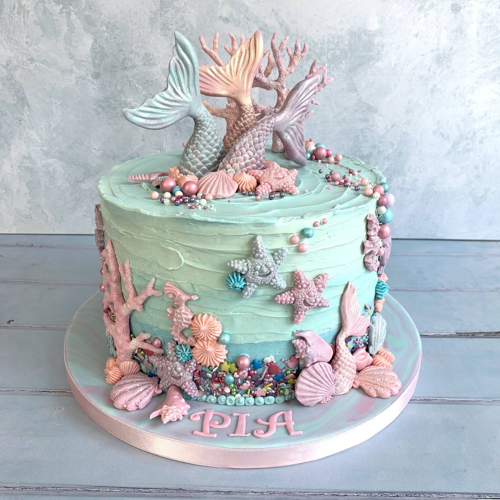Birthday Cake Under The Sea Theme Background