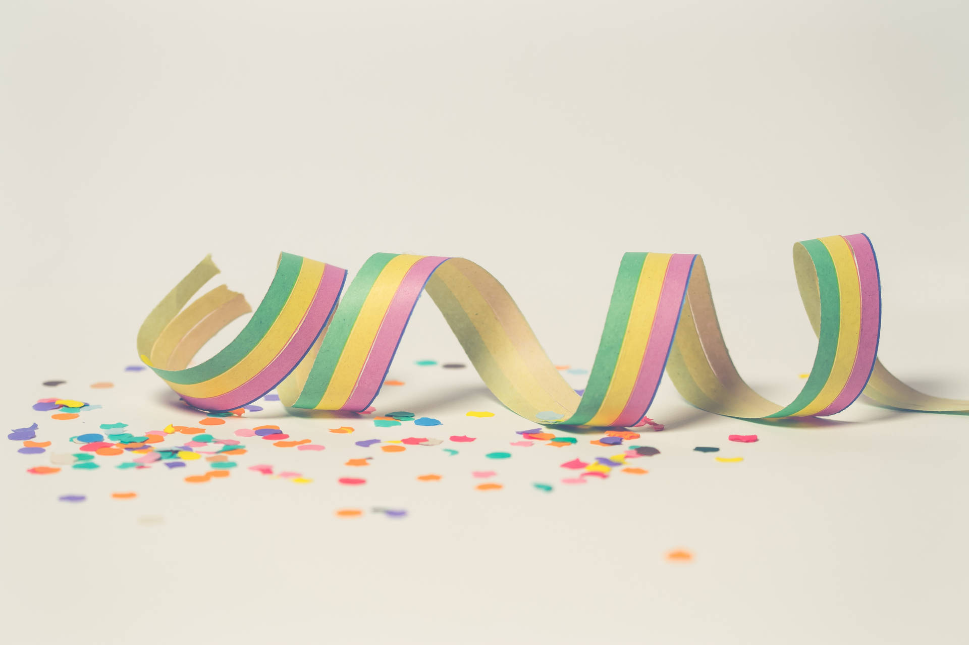 Birthday Colorful Twirly Ribbon Background
