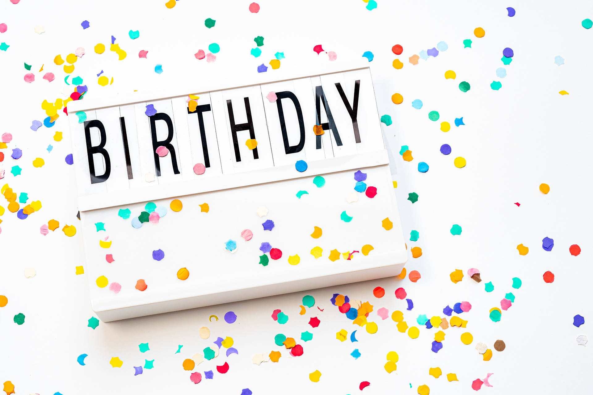 Birthday Letterboard With Confetti Background
