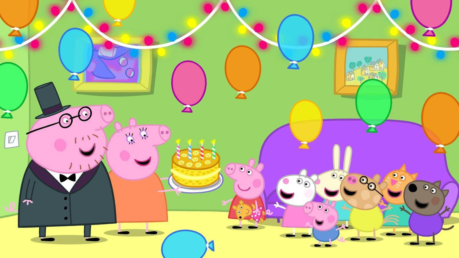 Birthday Party Peppa Pig Tablet Background