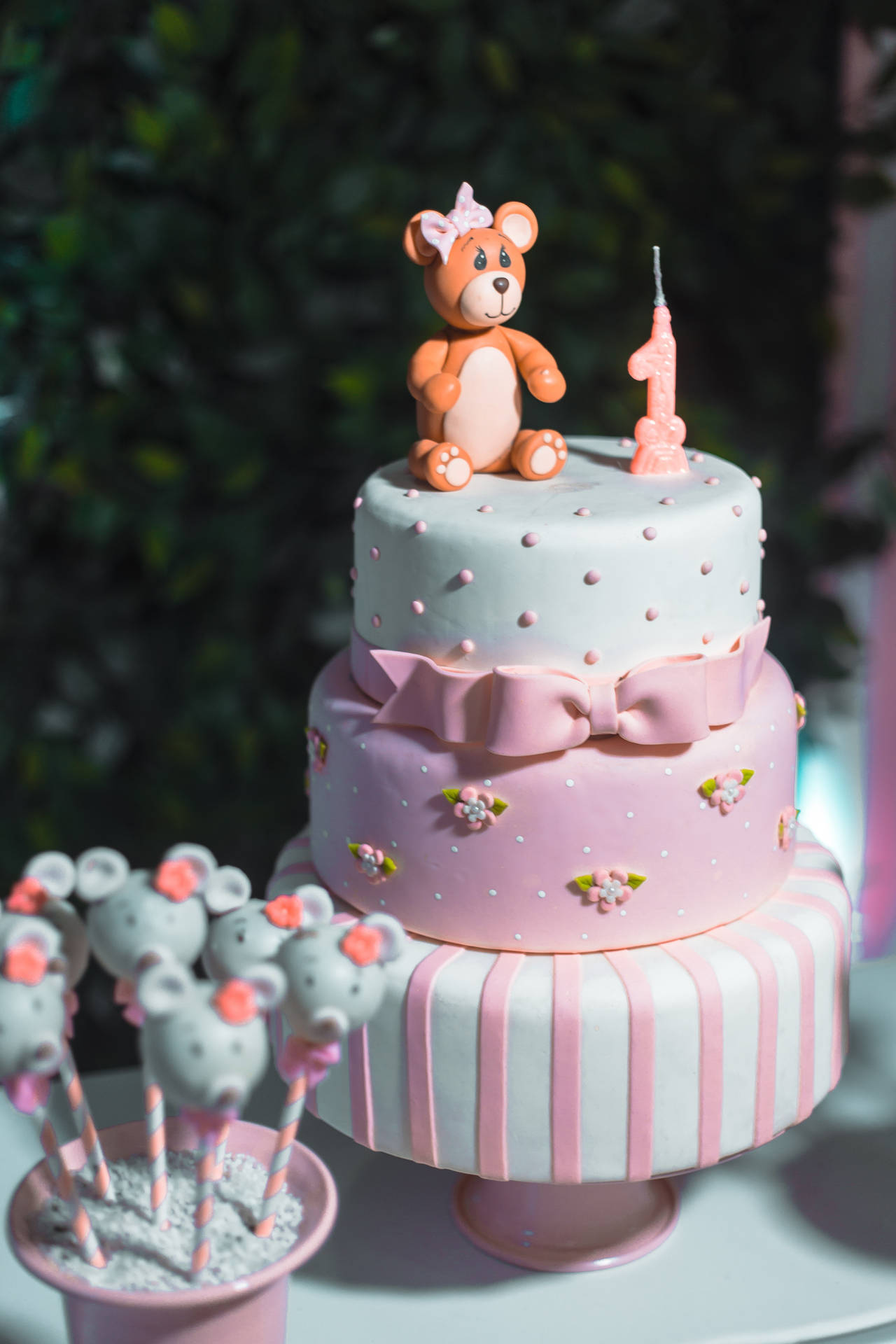 Birthday Pink Layered Cake Background