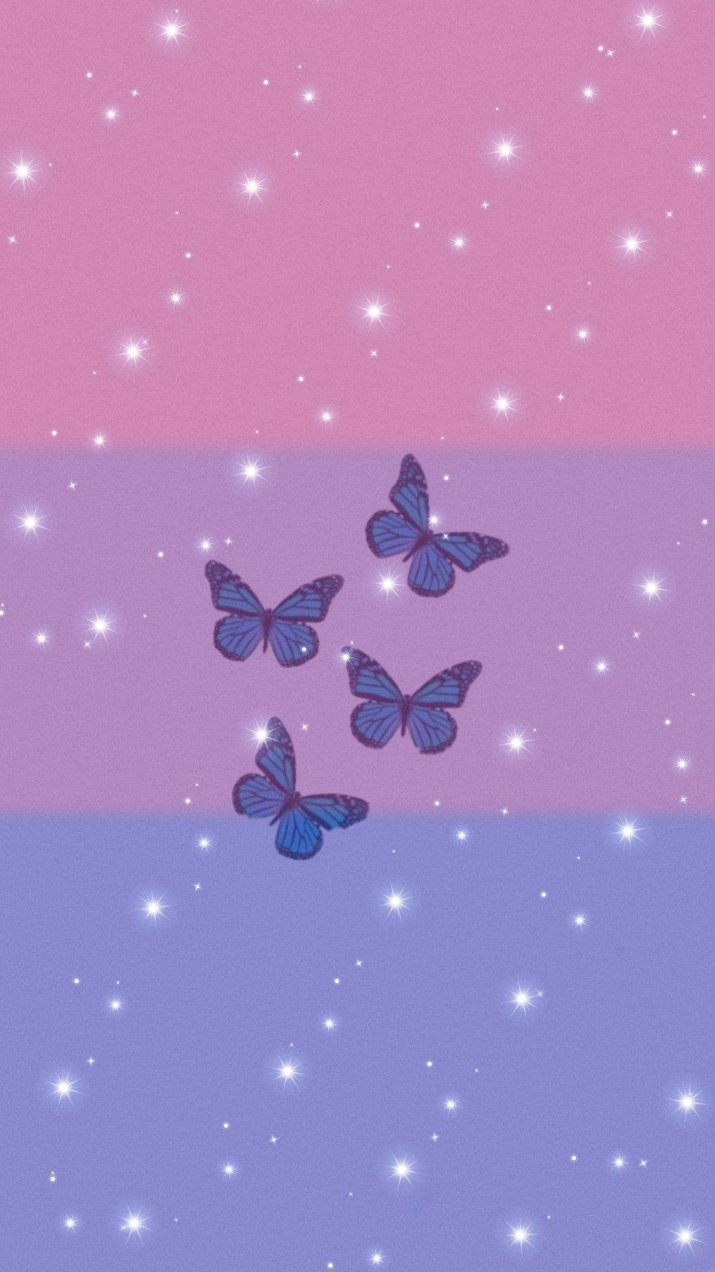 Bisexual Flag With Butterflies - Unity In Diversity Background