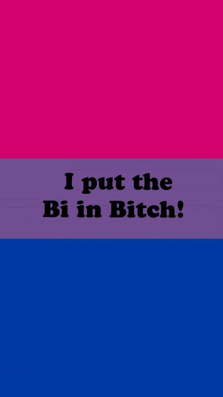 Bisexual Flag With Text Background