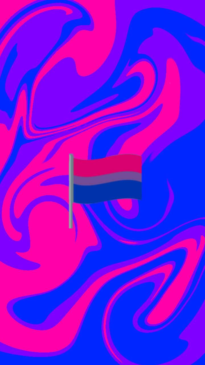 Bisexual Pride Flag Flying High Background