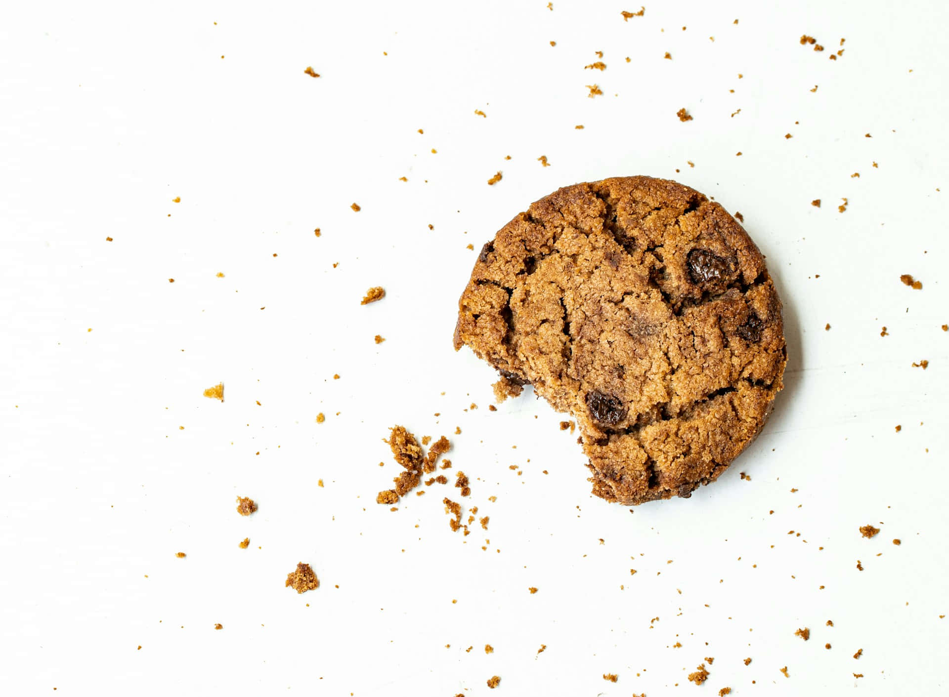 Bitten Chocolate Chip Cookie White Background.jpg Background