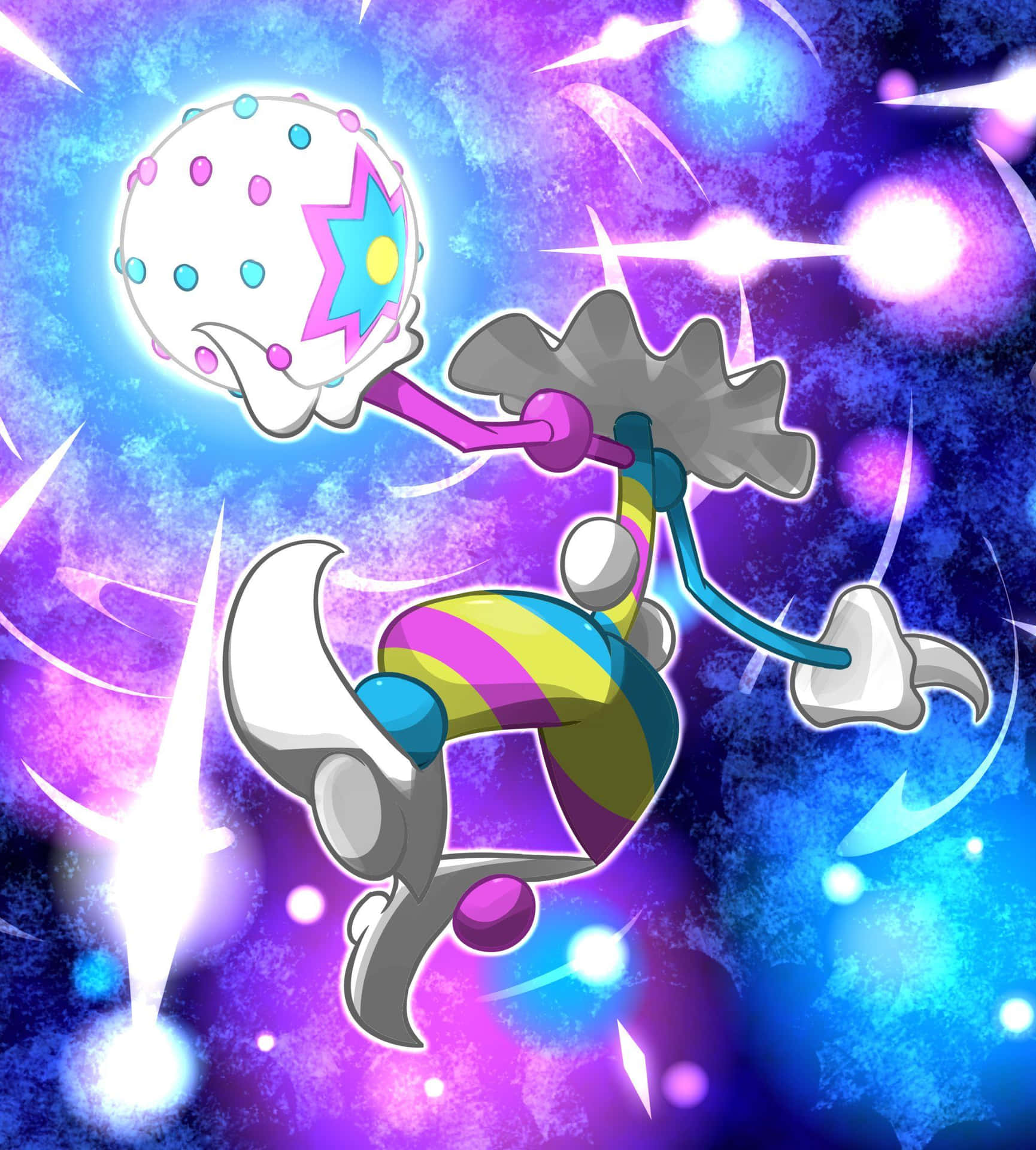 Blacephalon Holding Glowing Head Background