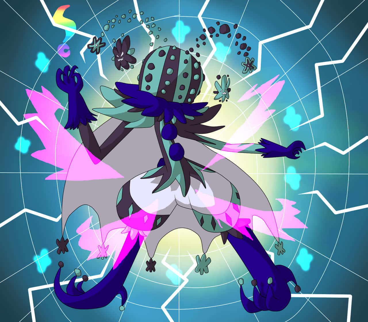 Blacephalon With Alternative Color Palette Background