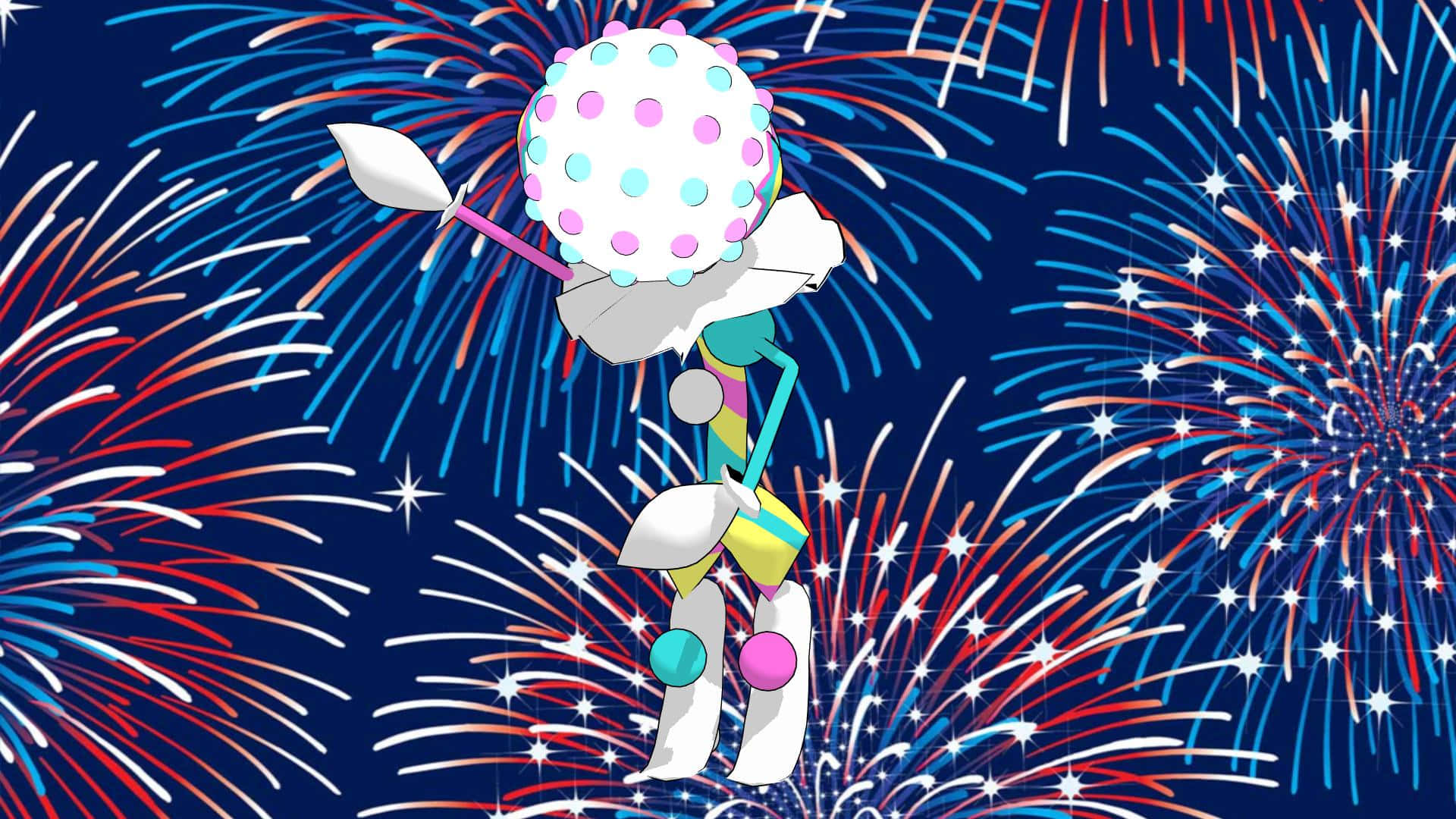Blacephalon With Fireworks Background