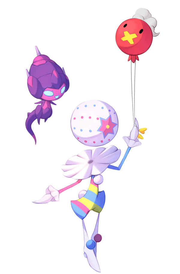 Blacephalon With Poipole And Drifloon Background