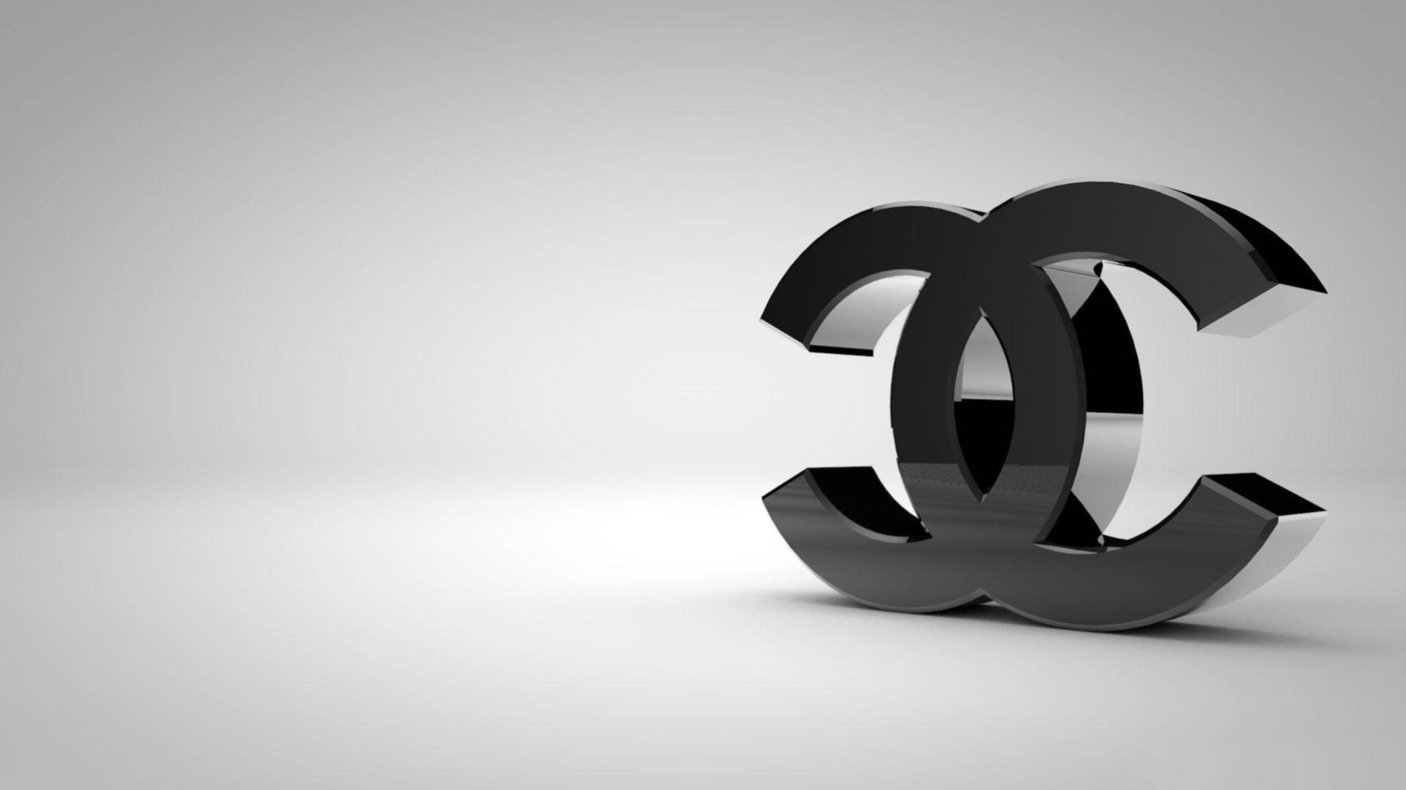 Black 3d Chanel Logo Background