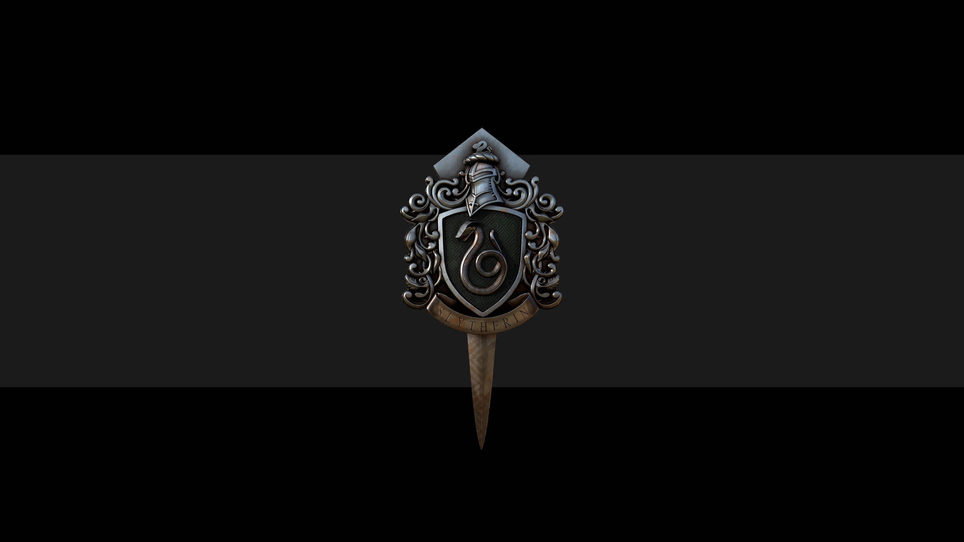 Black 3d Slytherin Badge Background