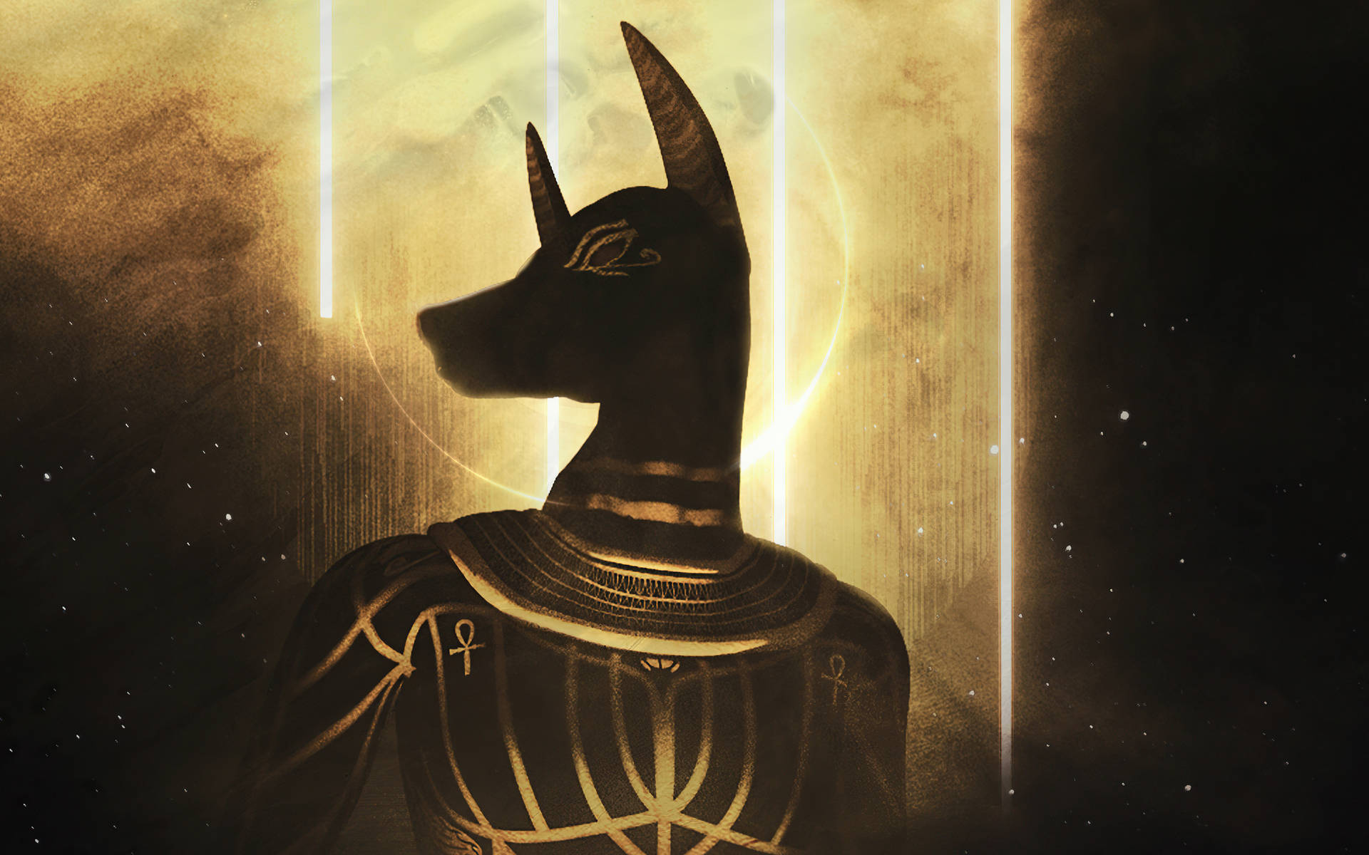 Black 4k Anubis With Gold Accent