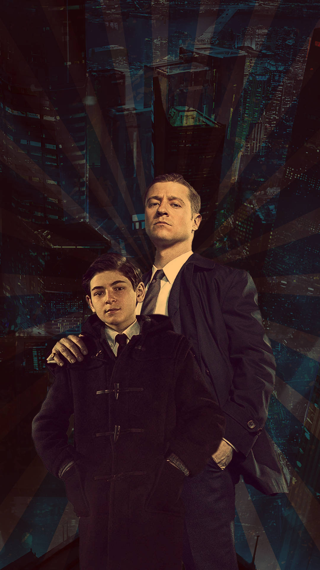 Black 4k Gotham Bruce Wayne And Jim Gordon Background