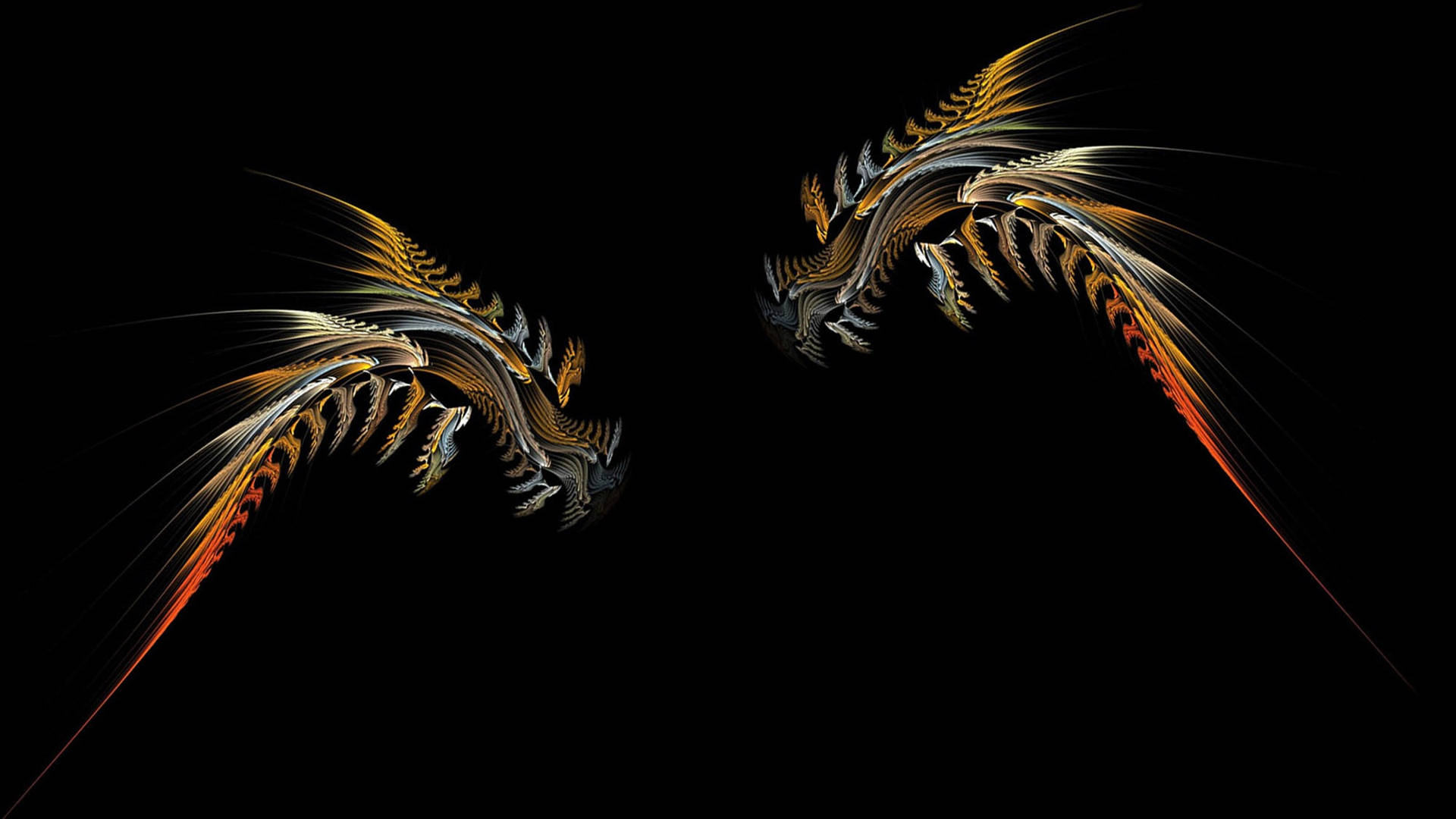 Black Abstract Dragon Heads Background
