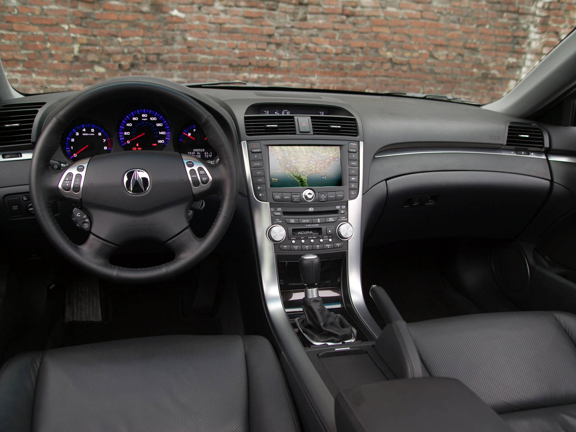 Black Acura Steering Wheel Background
