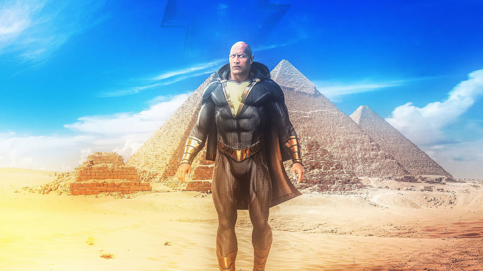 Black Adam Egyptian Pyramids Background