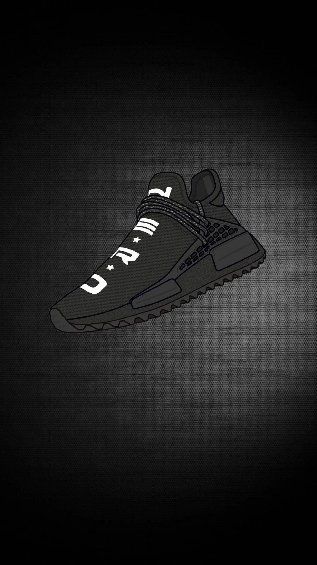 Black Adidas Nmd Human Race Cartoon Sneaker Digital Illustration