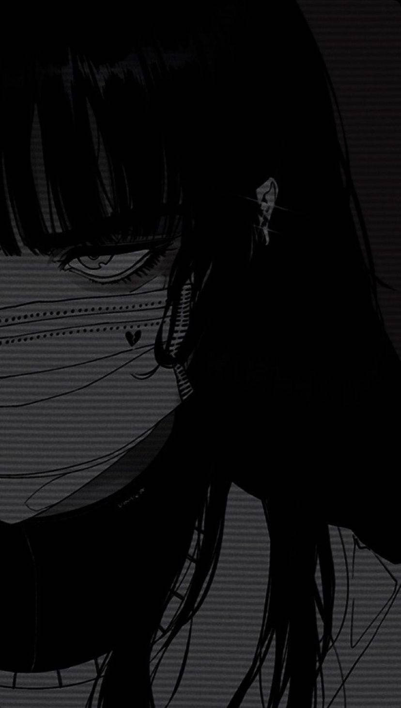 Black Aesthetic Anime Masked Girl Background