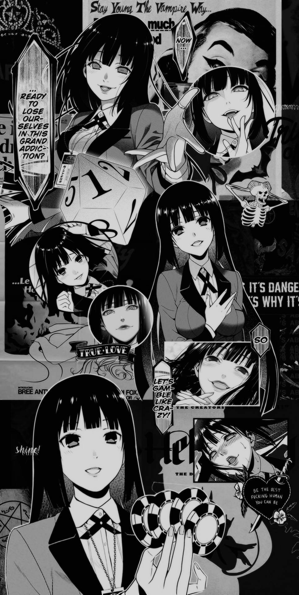 Black Aesthetic Anime Yumeko Kakeguri Background