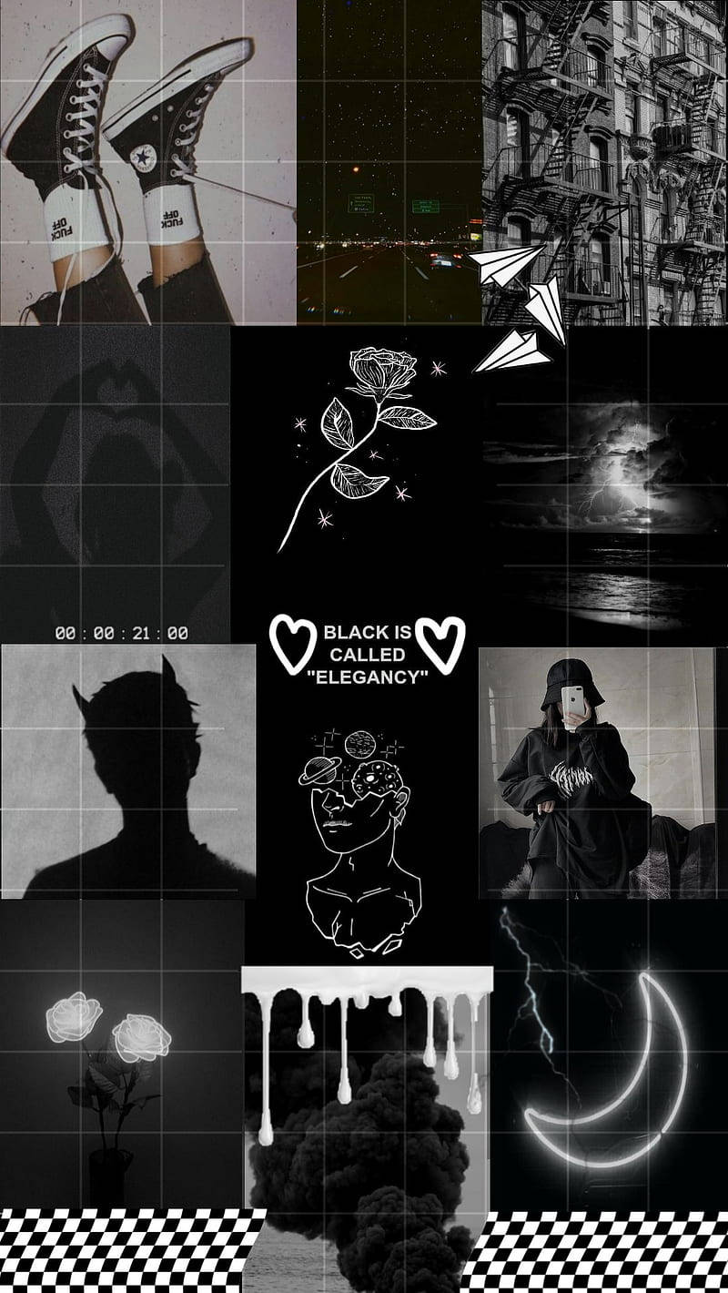 Black Aesthetic Iphone Elegant Collage