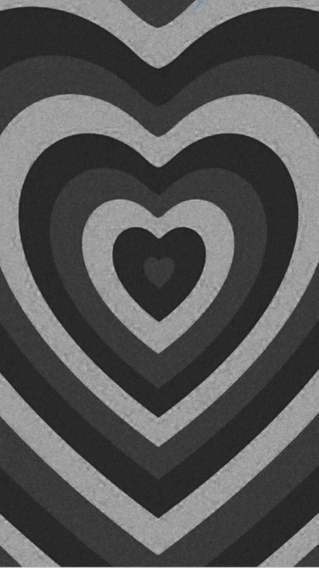 Black Aesthetic Phone Heart Layers Background