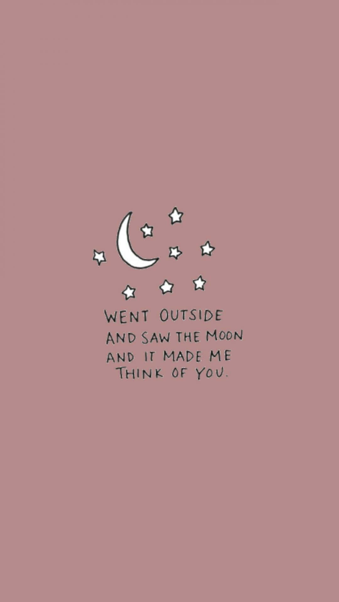 Black Aesthetic Quotes Desktop Moon Outside Pink Background