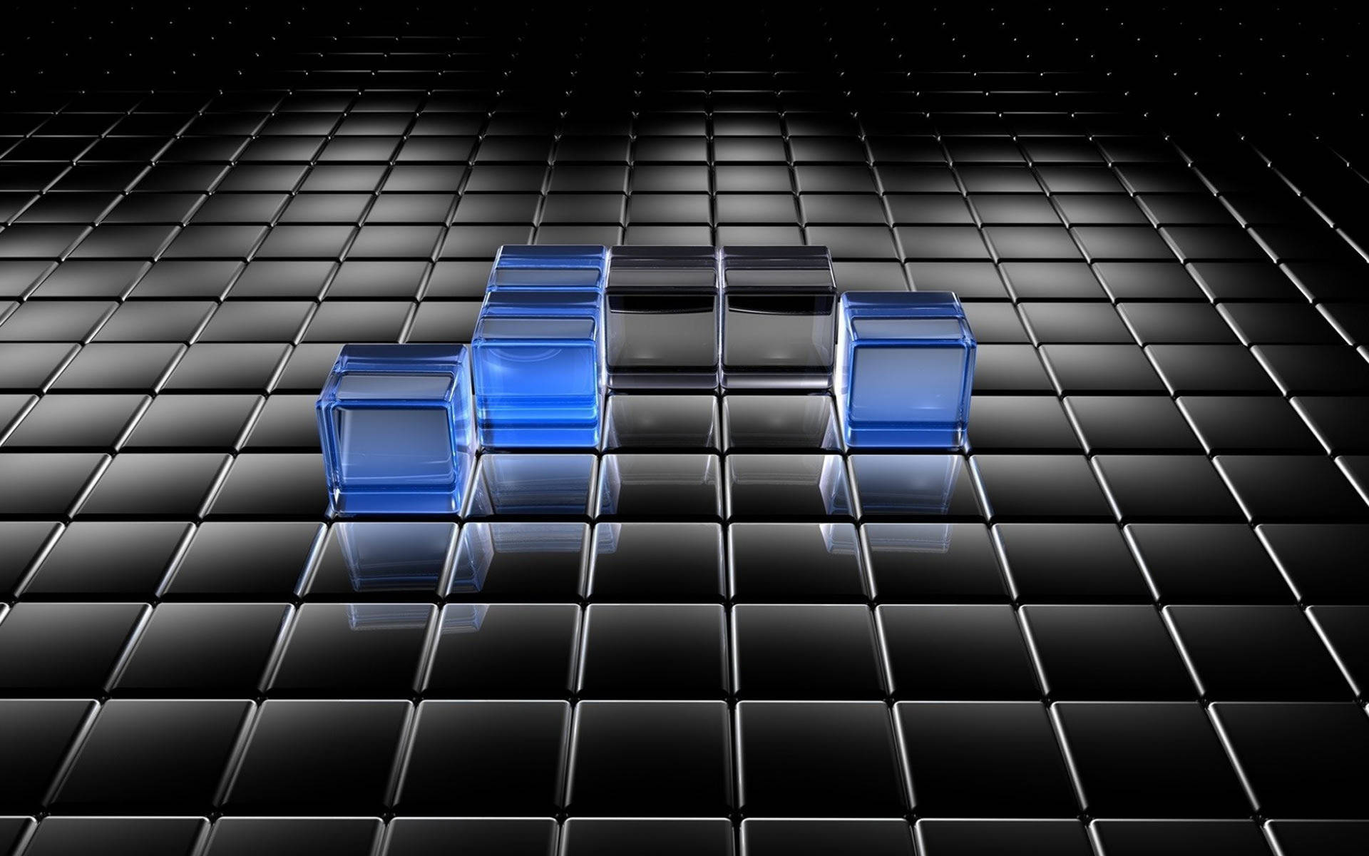Black And Blue 3d Cubes Background