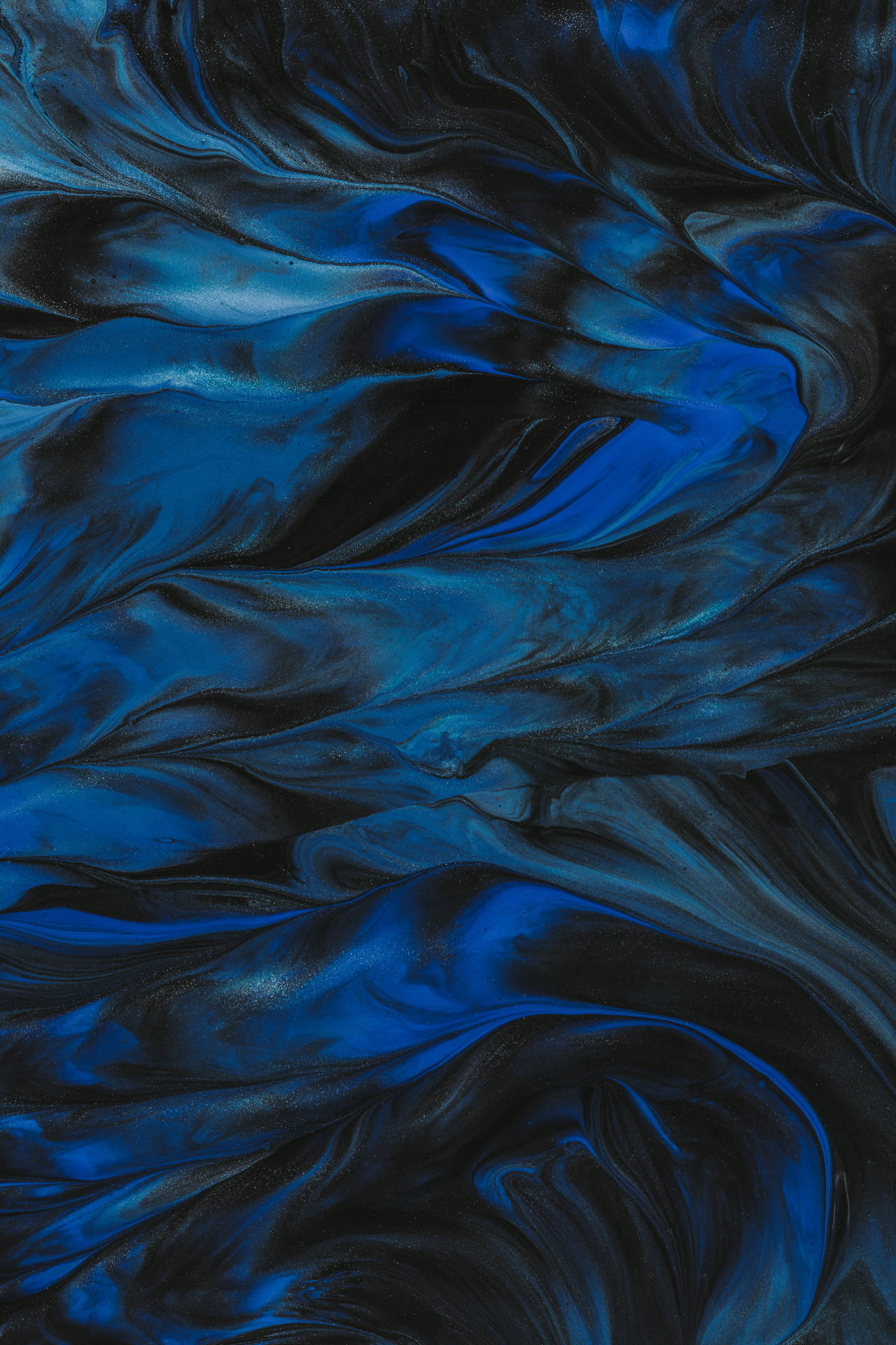 Black And Blue Abstract Fluid Painting Background