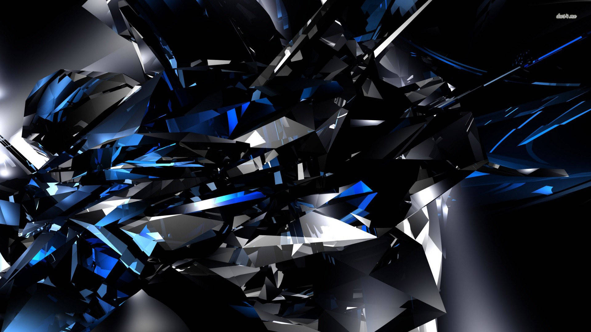 Black And Blue Glass Shards Background
