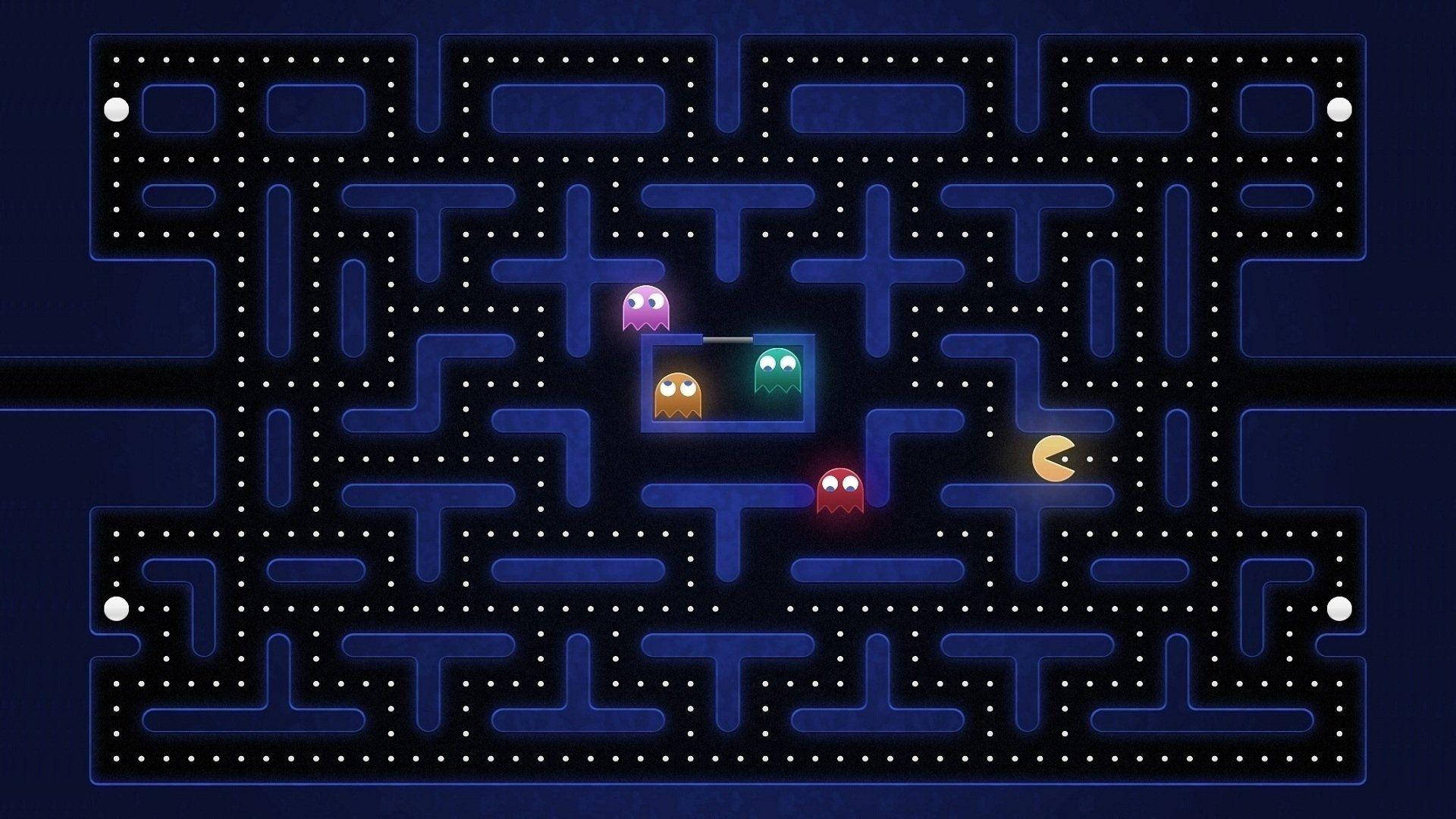 Black And Blue Pac Man Game Interface