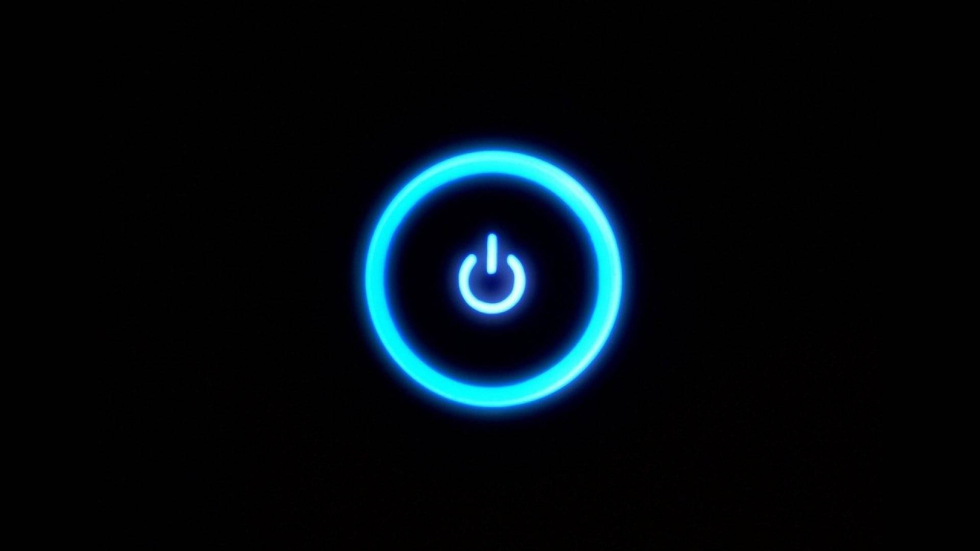 Black And Blue Power Button Background