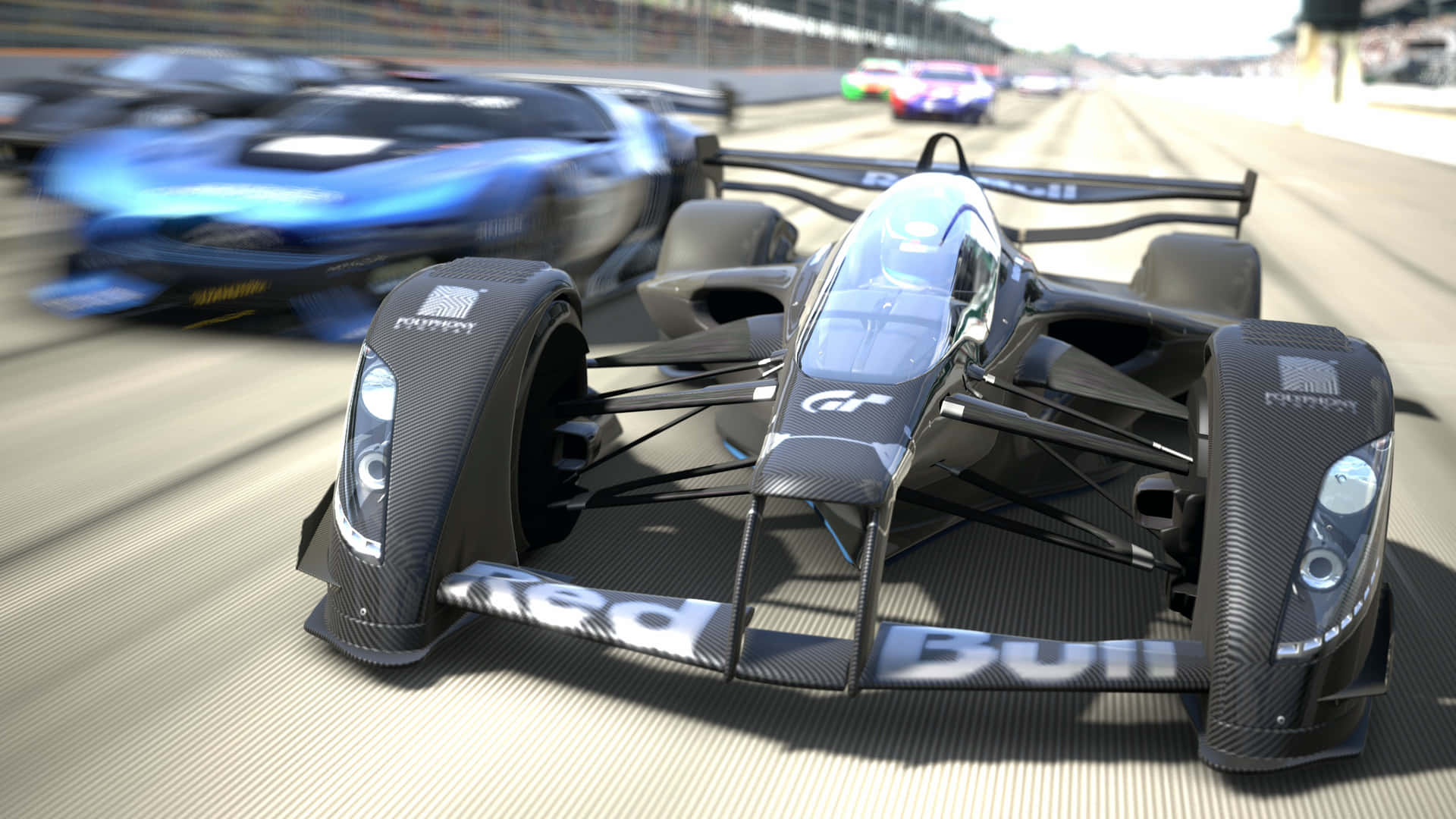 Black And Blue Racing Live Car Background