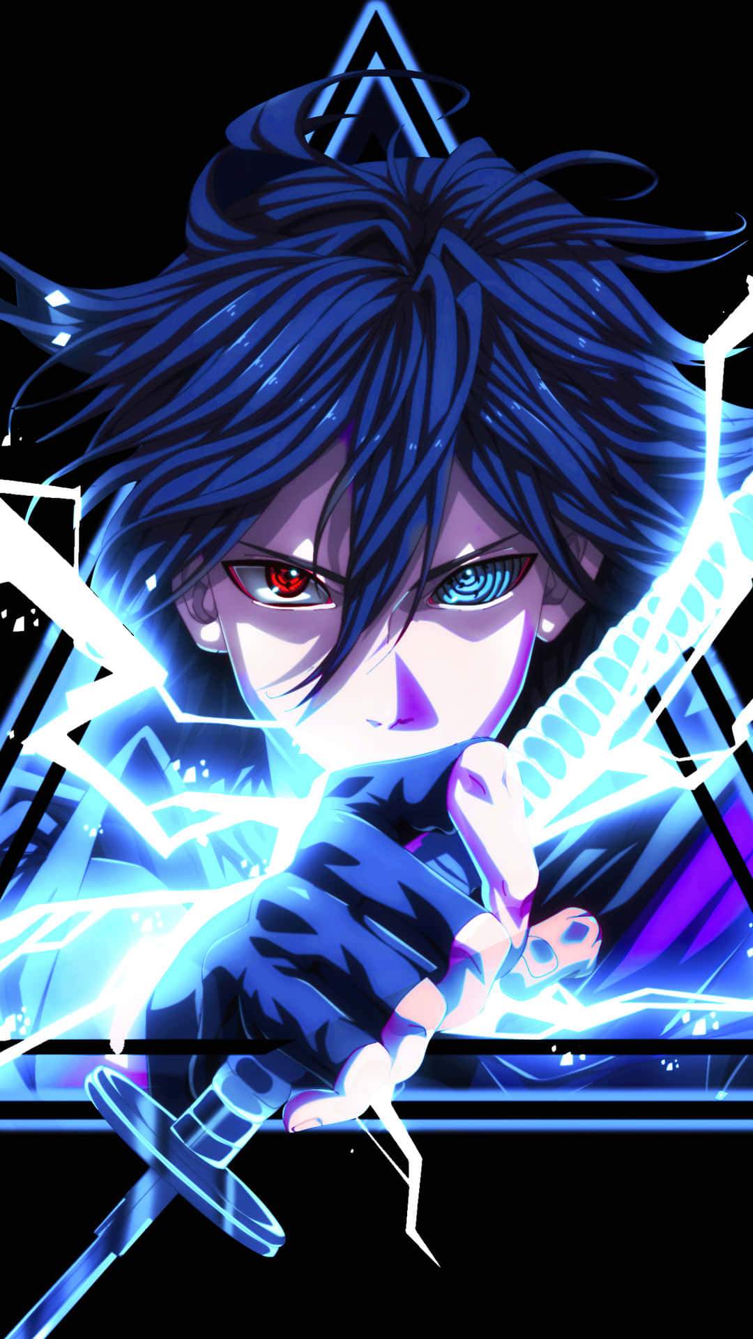 Black And Blue Sasuke Sword Background