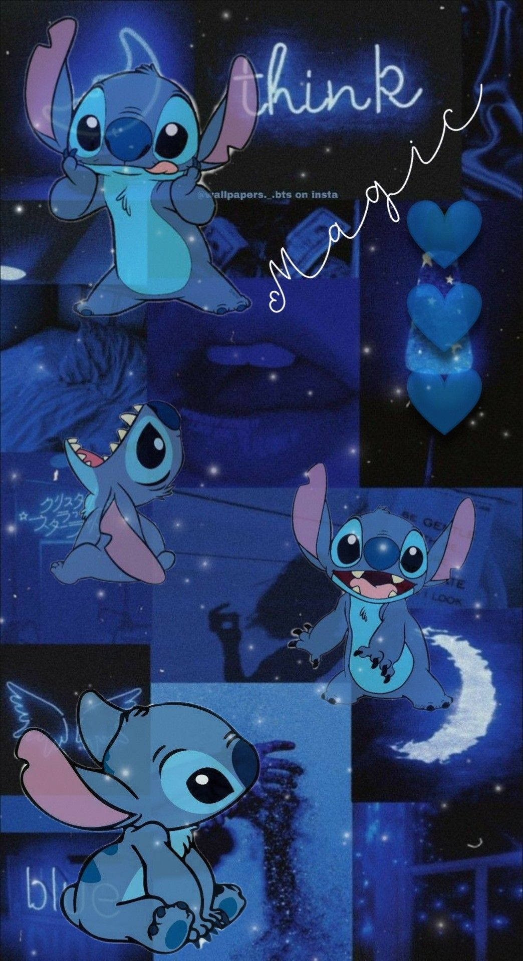 Black And Blue Stitch Collage Background