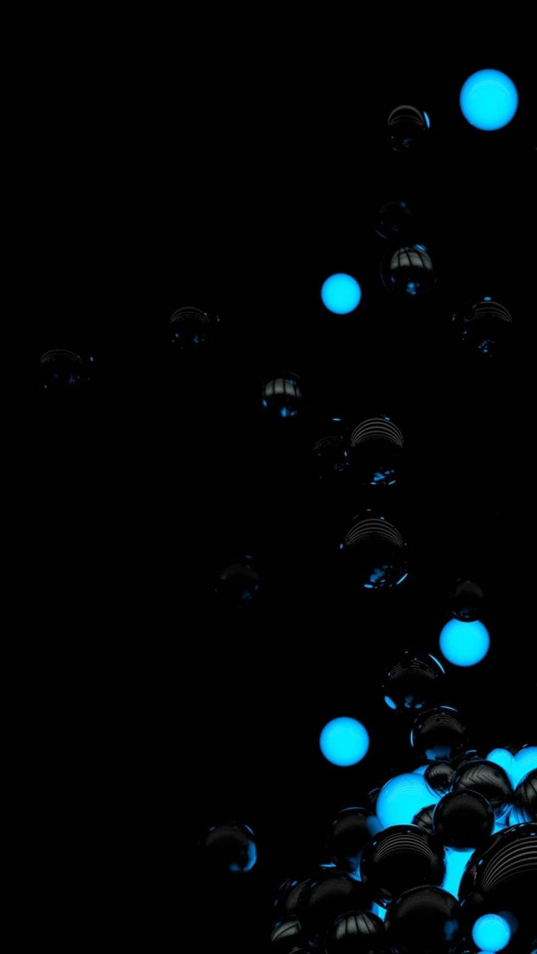 Black And Cyan Balls Mobile 3d