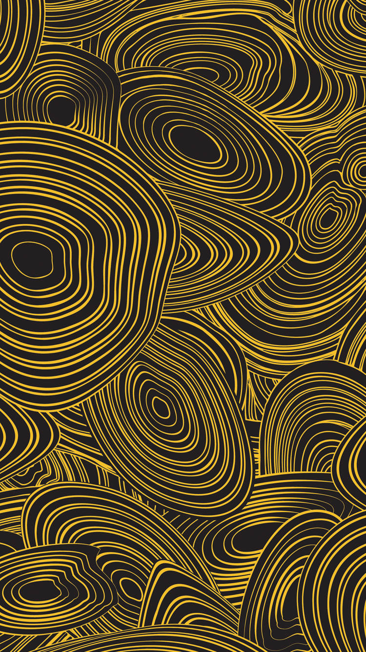 Black And Gold Abstract Inked