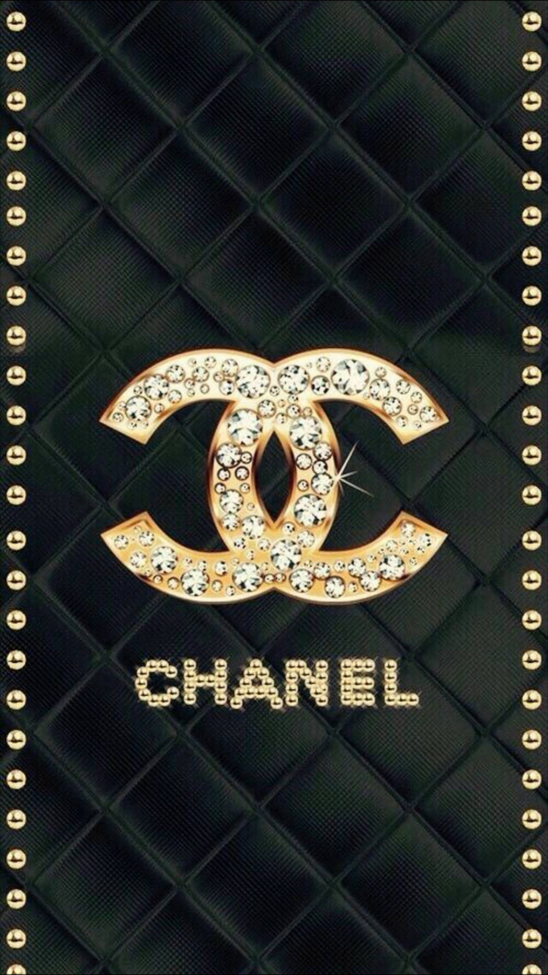 Black And Gold Chanel Logo Background