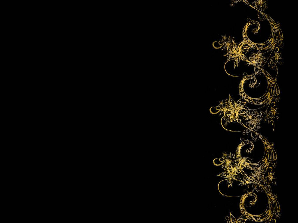Black And Gold Floral Template