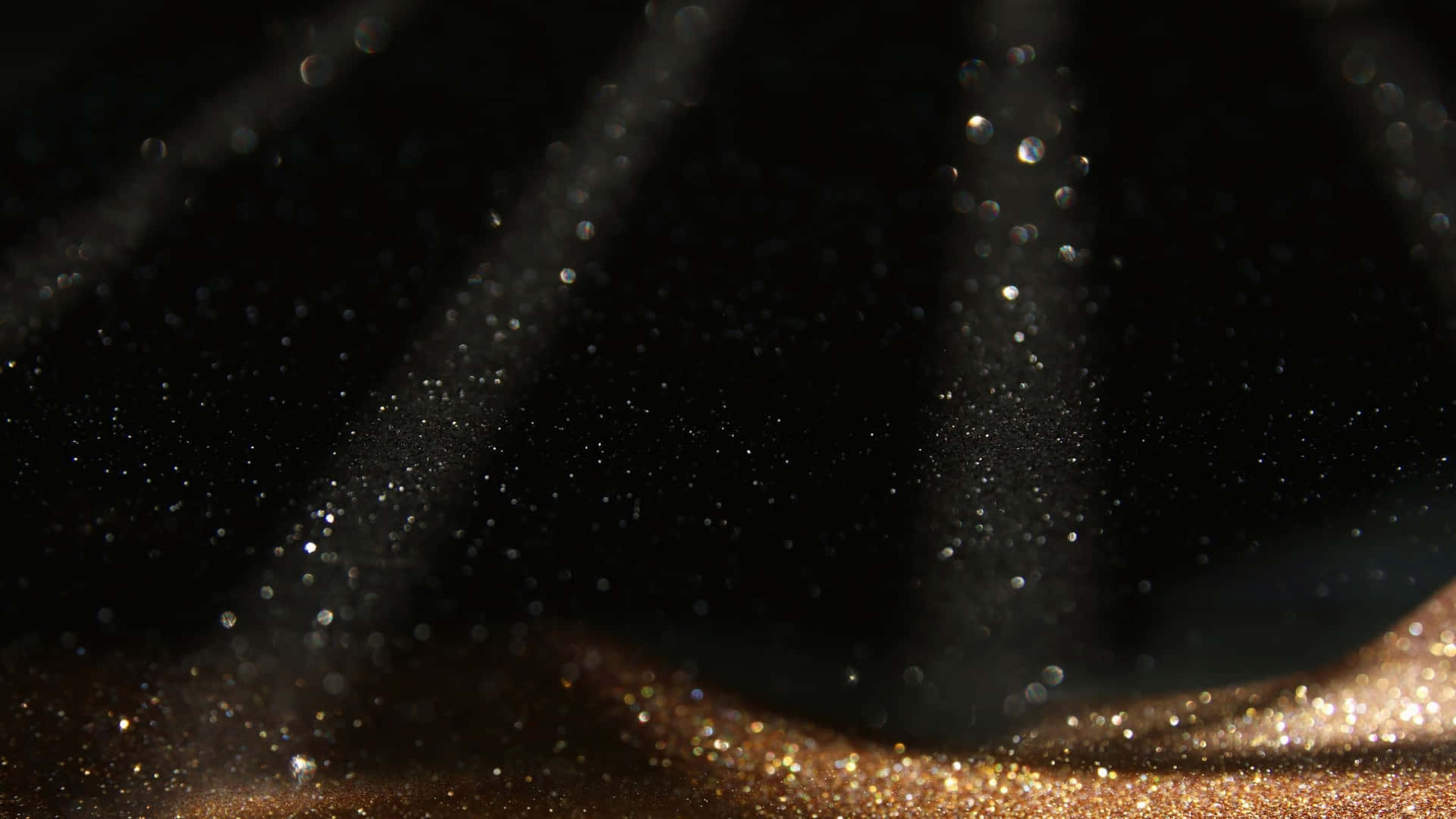 Black And Gold Glitter With Spotlights